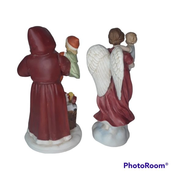 Vintage HOMCO Santa with Child and Angel with Baby Figurines - Set of Two - Picture 4 of 13